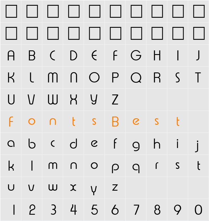 Expressa-Light Character Map