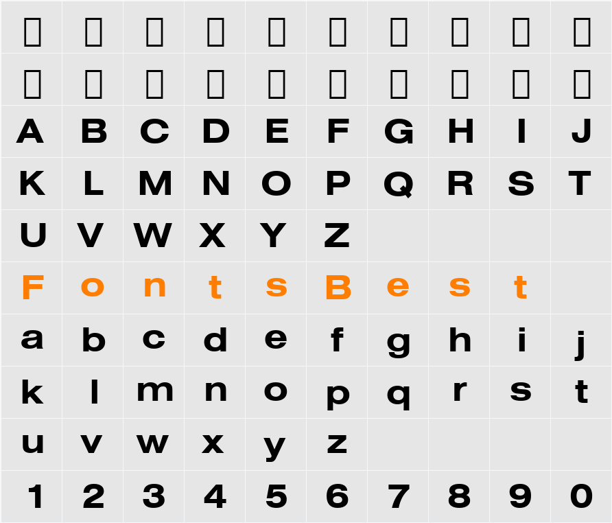 Swis721 Ex BT Character Map