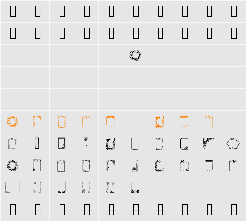 FramesAndBordersIII Character Map