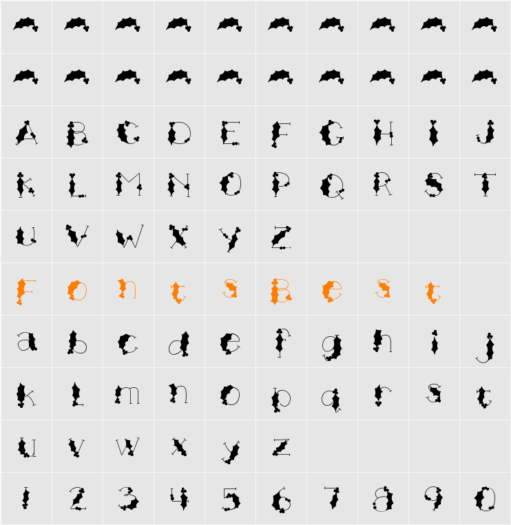 HOLLY&BERRIE Character Map