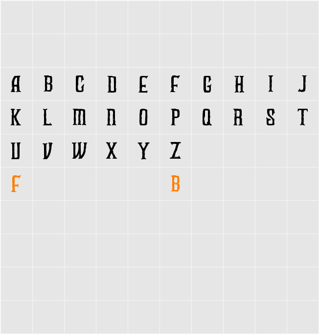 FUZZY bold Character Map