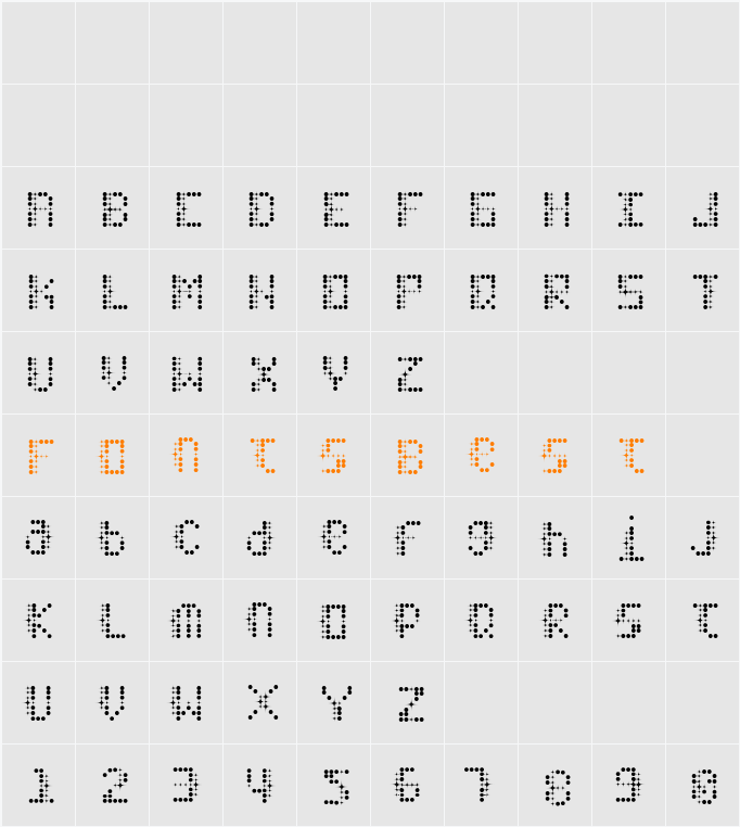 Stardust Character Map