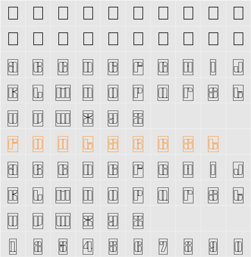 a_GlobusCmOtl Character Map