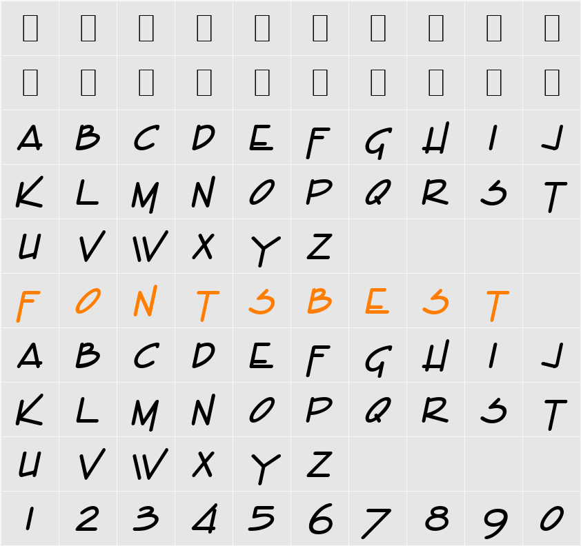 Enview Character Map