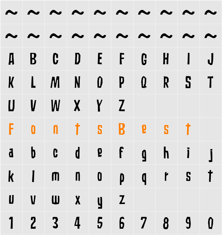 Subaccuz Character Map