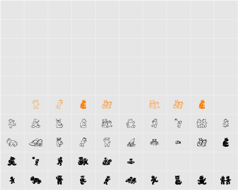 WWBearySpecial Character Map