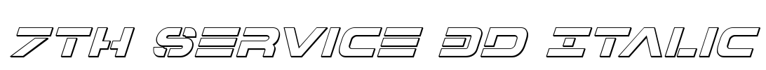 7th Service 3D Italic Font Image