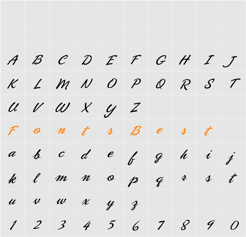 PhoenixScriptFLF Character Map