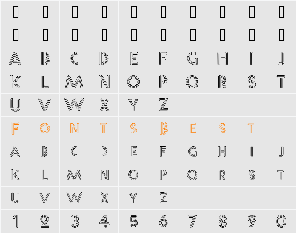 Glass Character Map
