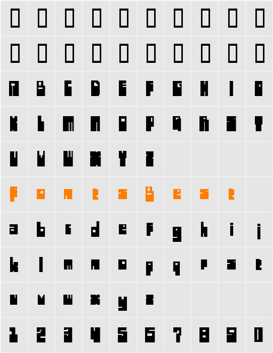 Highboot Character Map