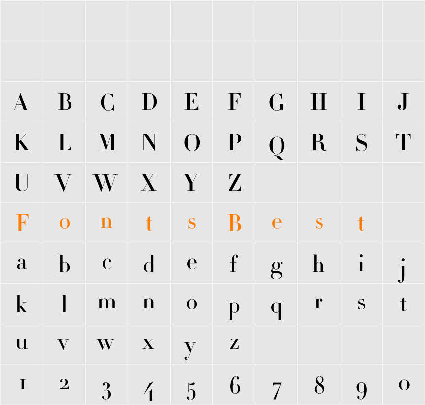 Didot Character Map