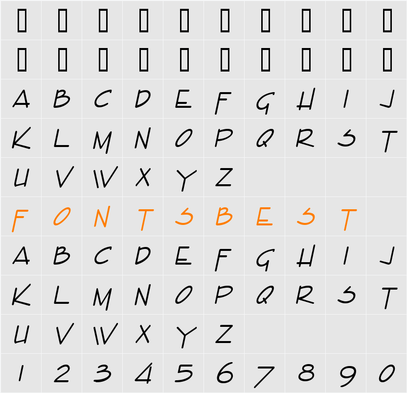 Enview Character Map