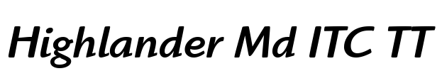 Highlander Md ITC TT Font Image