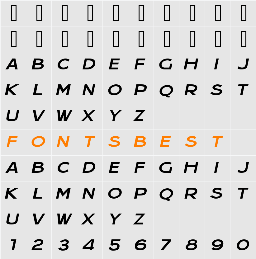 Jera Sans Italic JL Character Map
