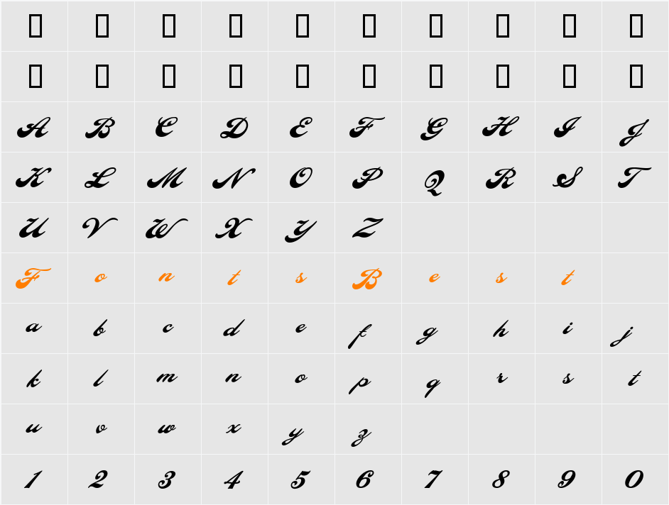 LHFPilsner Regular Character Map