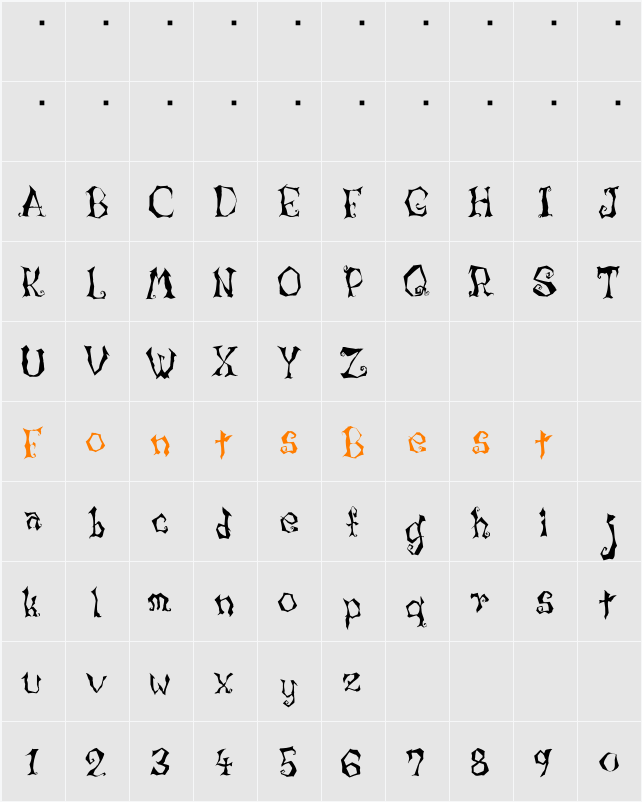 LunacyMore Character Map