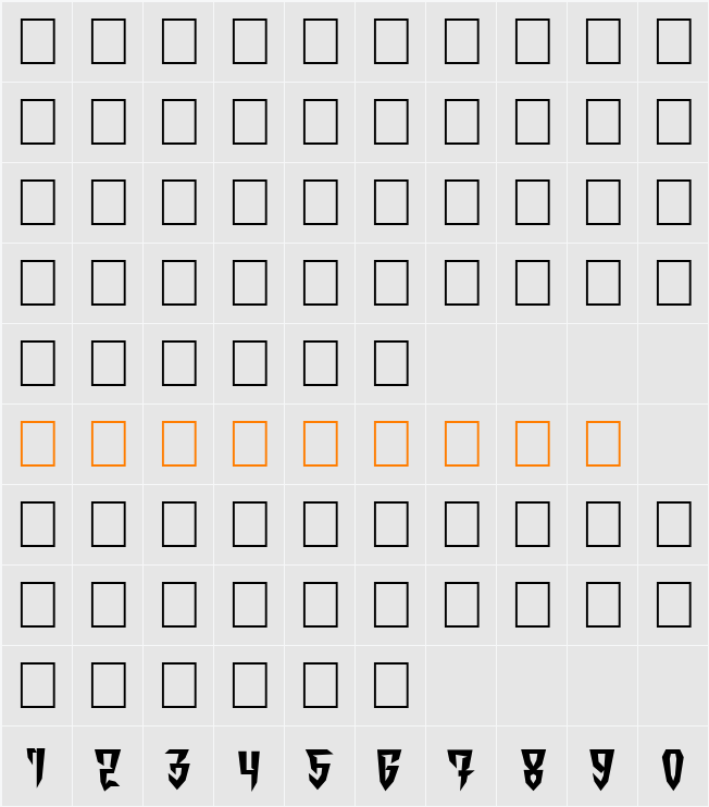 Ordens_VK Character Map