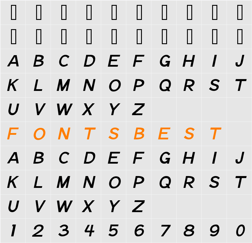 Notation Italic JL Character Map