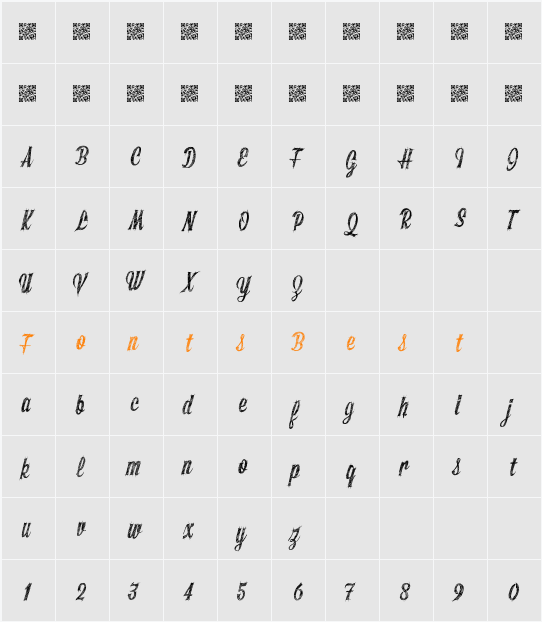 SketchyBuilder Character Map