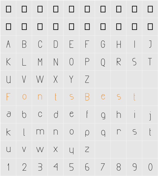 Exacta Character Map