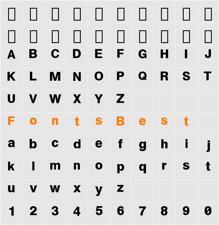 PLZ Character Map