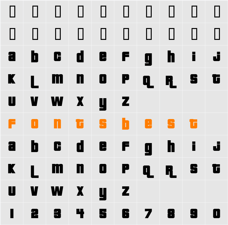 Pricedown Character Map
