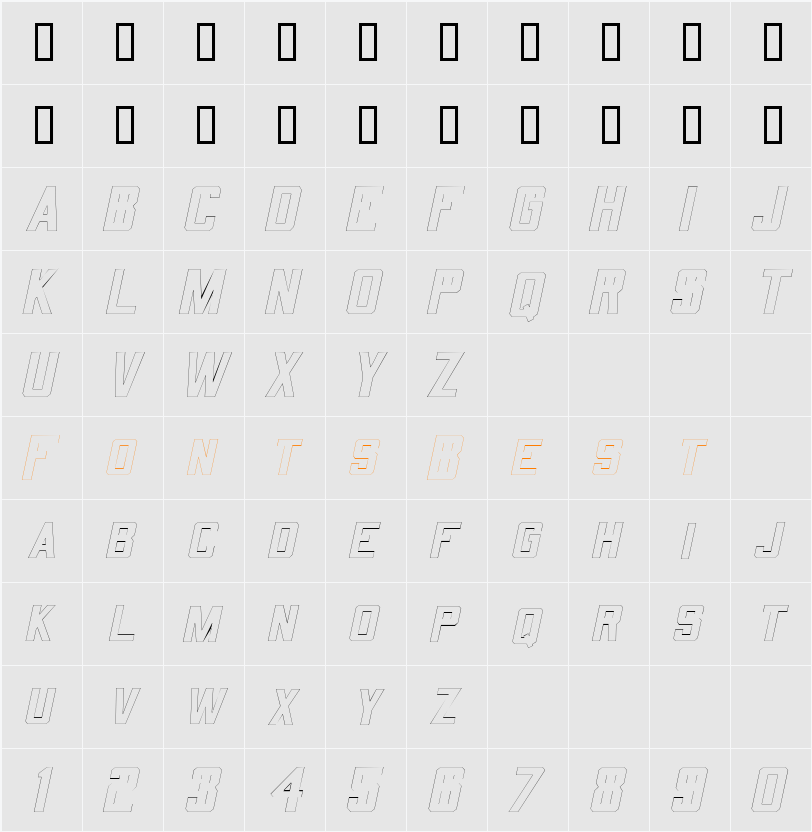 QuarterbackOutline Character Map