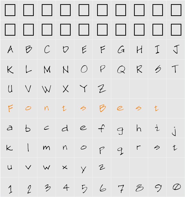 LEHN257 Character Map