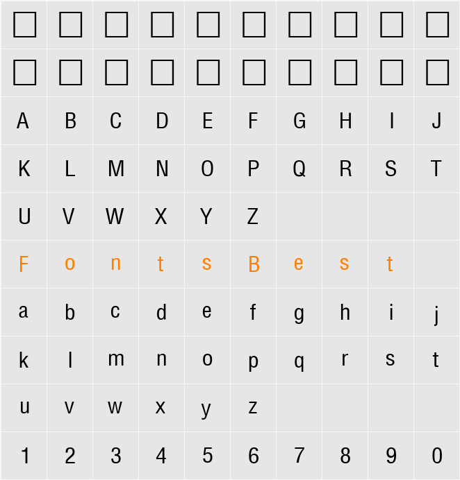 PSL Display Character Map