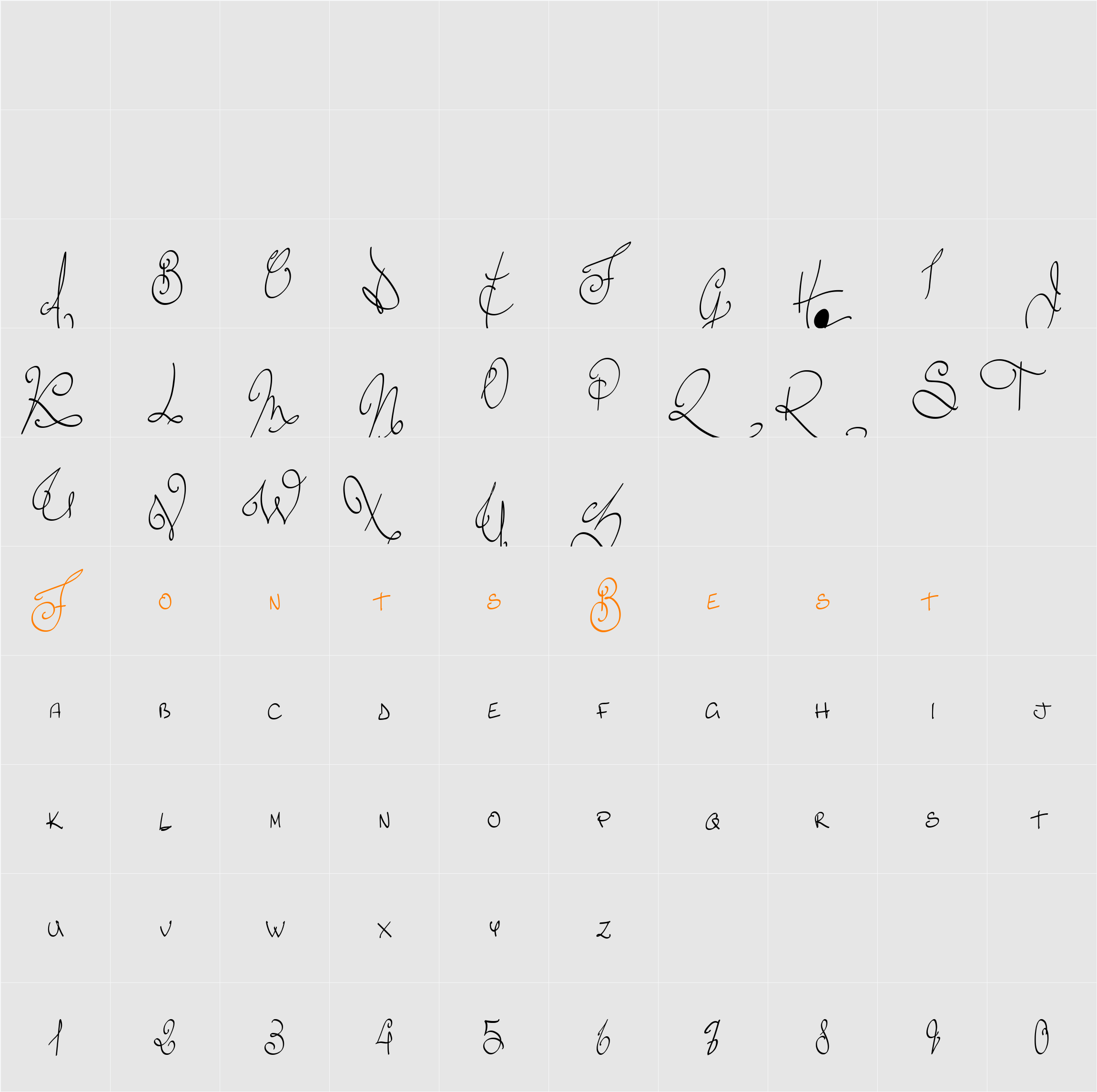 Lyric Dragon Character Map