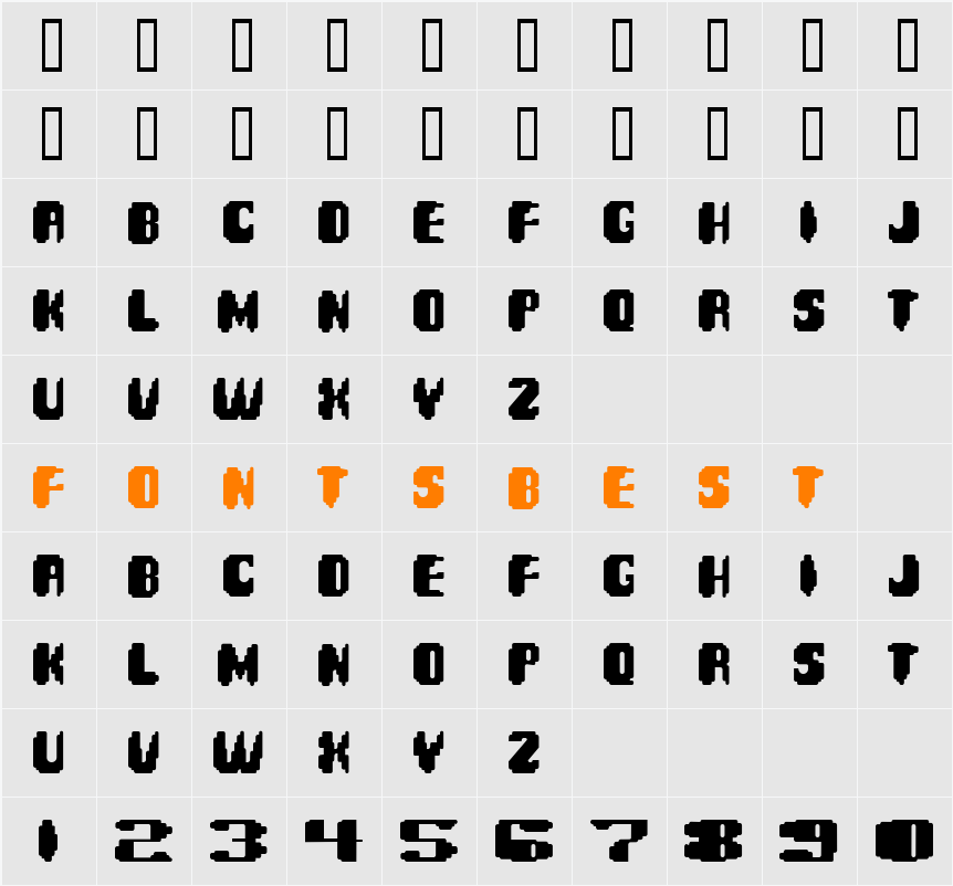 Spinner Character Map