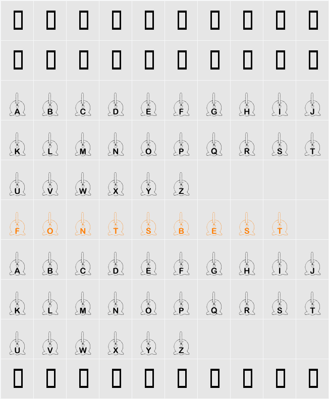 KR Caramel Apple Character Map