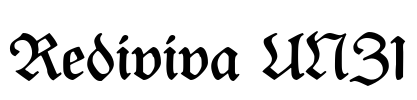 Rediviva UNZ1 Font Image