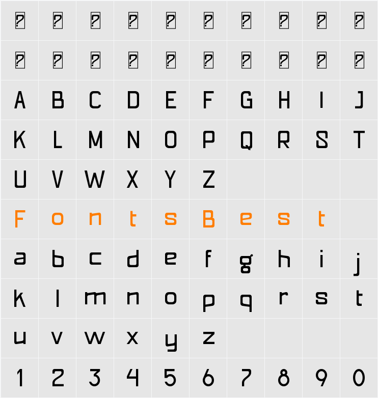 Patinio Futura Character Map