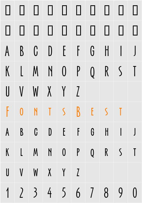 Serengetti ITC TT Character Map