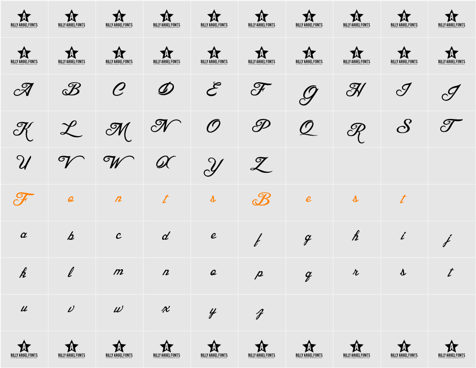 Blessed Day Character Map