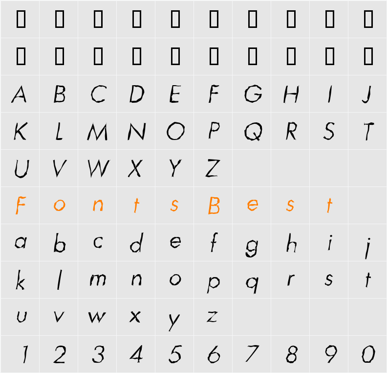 LimerickRandom-Light Character Map