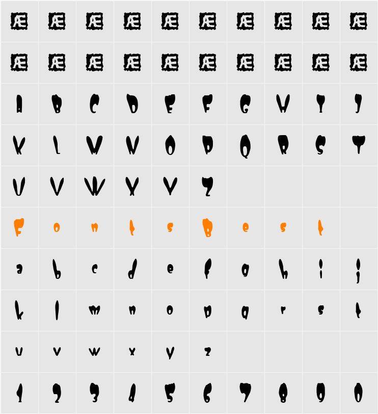 Numskull (BRK) Character Map