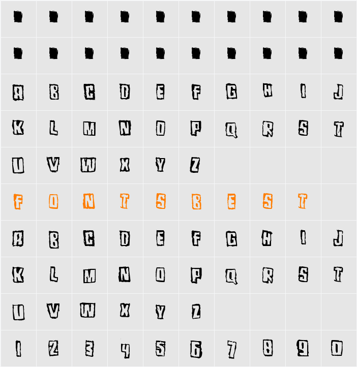 Pozofour Character Map