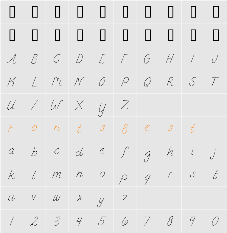 LD Fine Print 8 Character Map