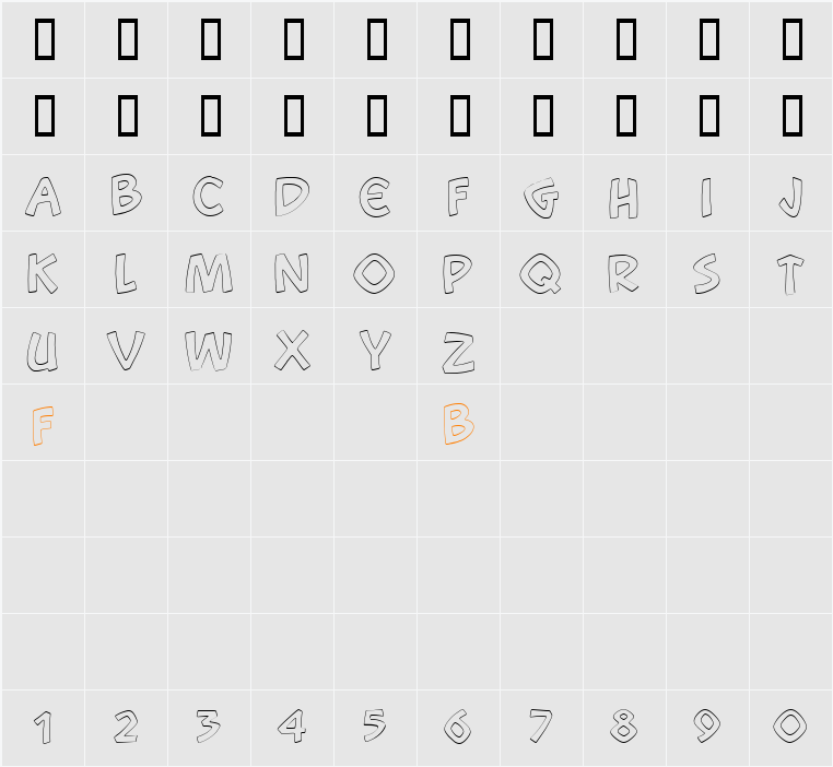 Snootchie Bootchies Outline Character Map