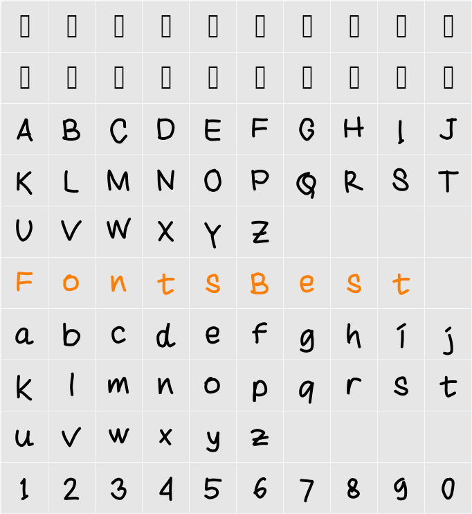 fontku1 Character Map