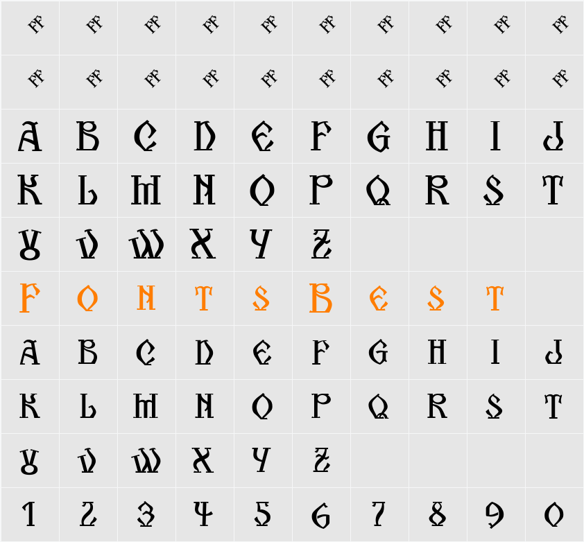 Kogaion SC FR v3.9 Character Map