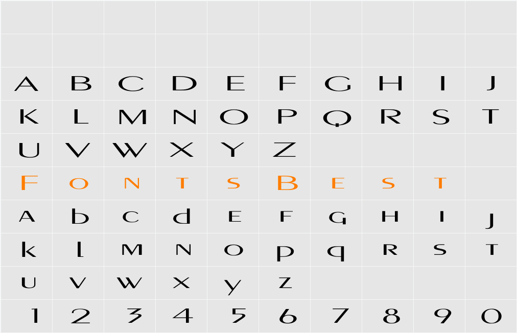PigNoseTyp Wd Character Map
