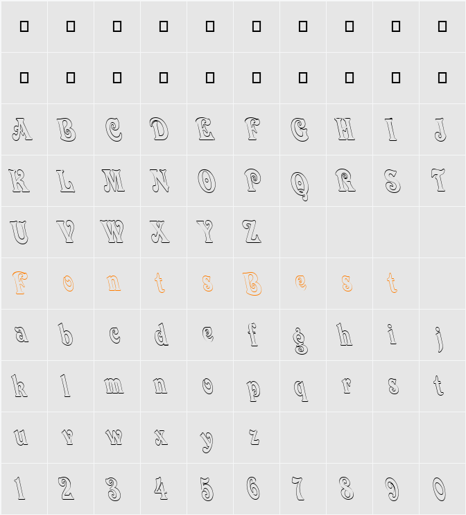 Quardi Character Map