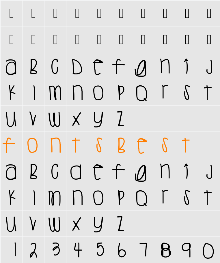 SweetTea Character Map