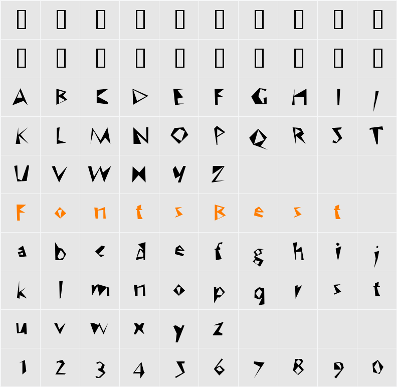 WC Speed Bta Character Map