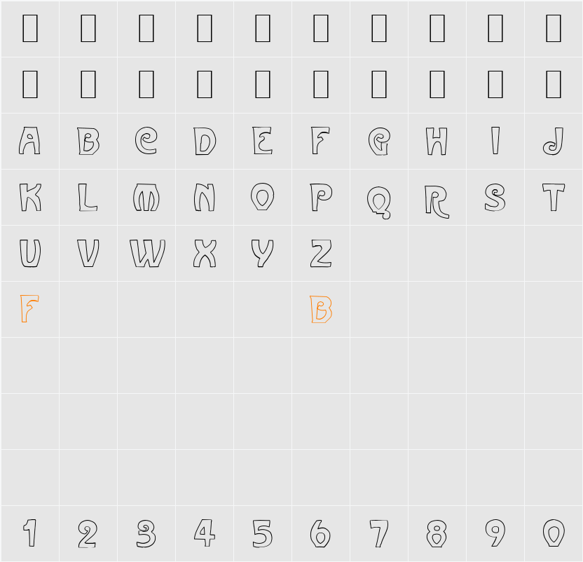 Hoohaa 1 Character Map