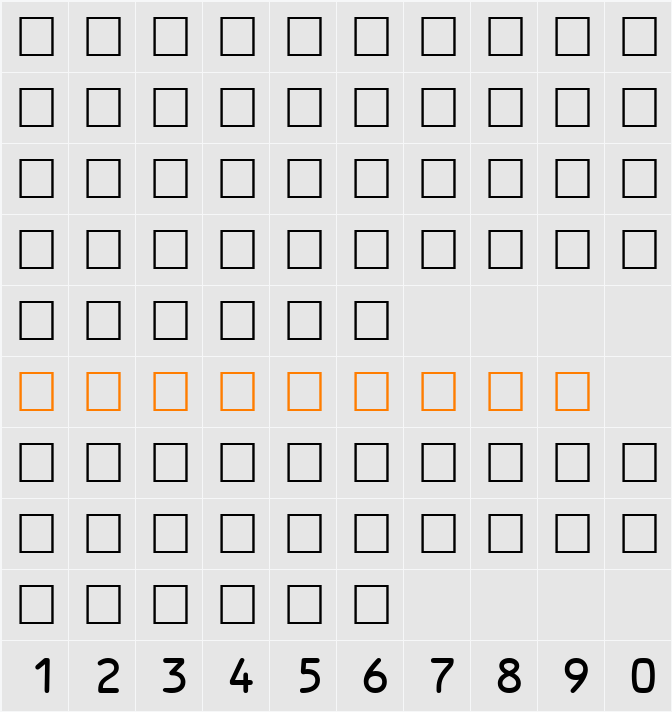OCR-B-Digits Character Map