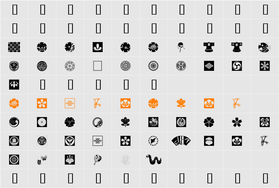 OrientalDesign Character Map